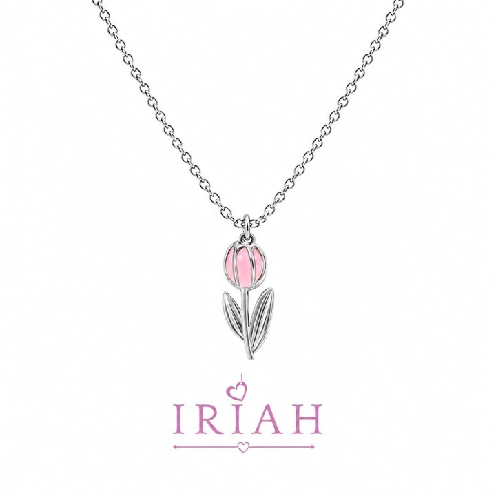 COLLANA TULIPANI ROSA SILVER